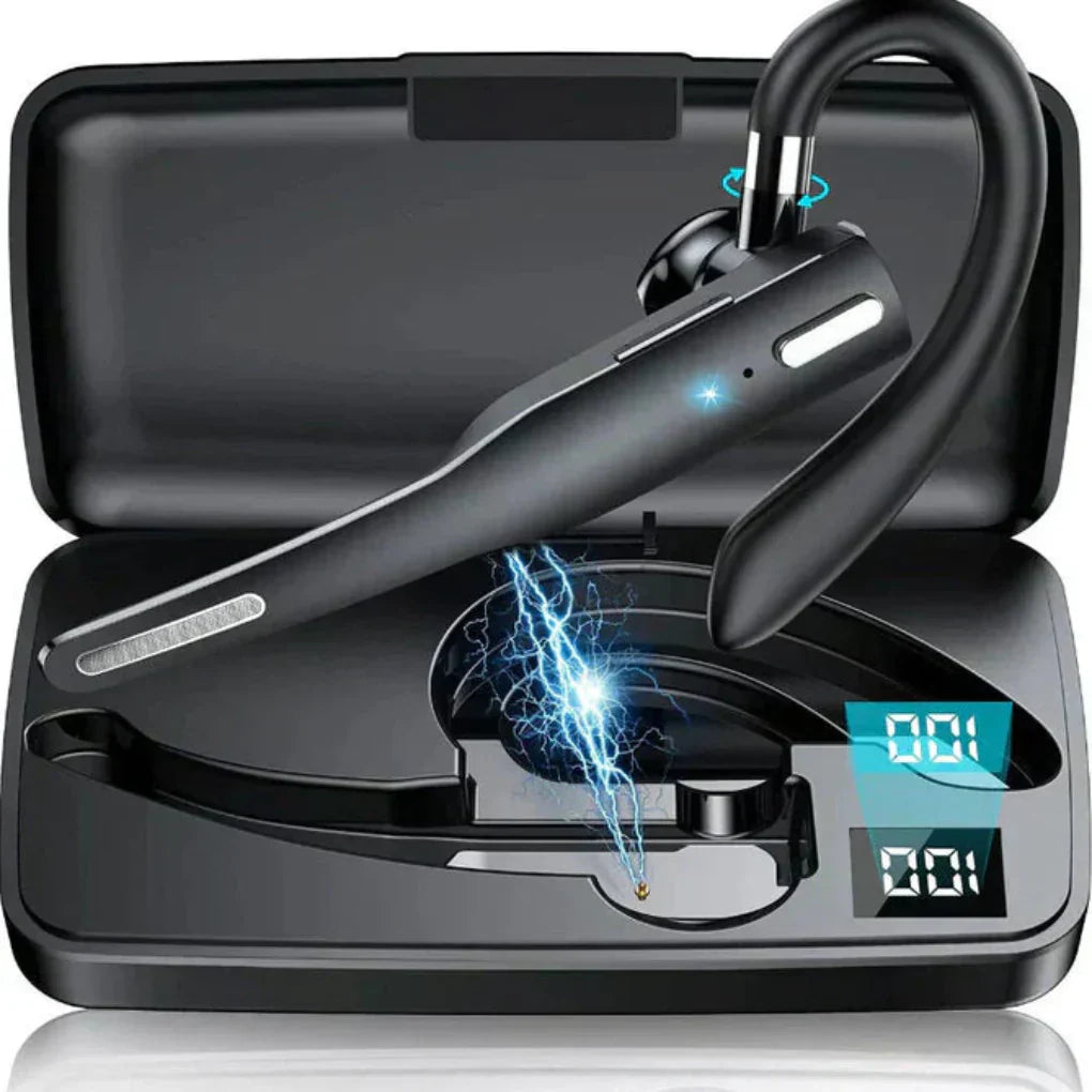 Draadloze Bluetooth 5.1 headset voor mannen met geavanceerde noise cancelling en dubbele microfoon helderheid.