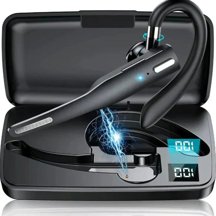 Draadloze Bluetooth 5.1 headset voor mannen met geavanceerde noise cancelling en dubbele microfoon helderheid.