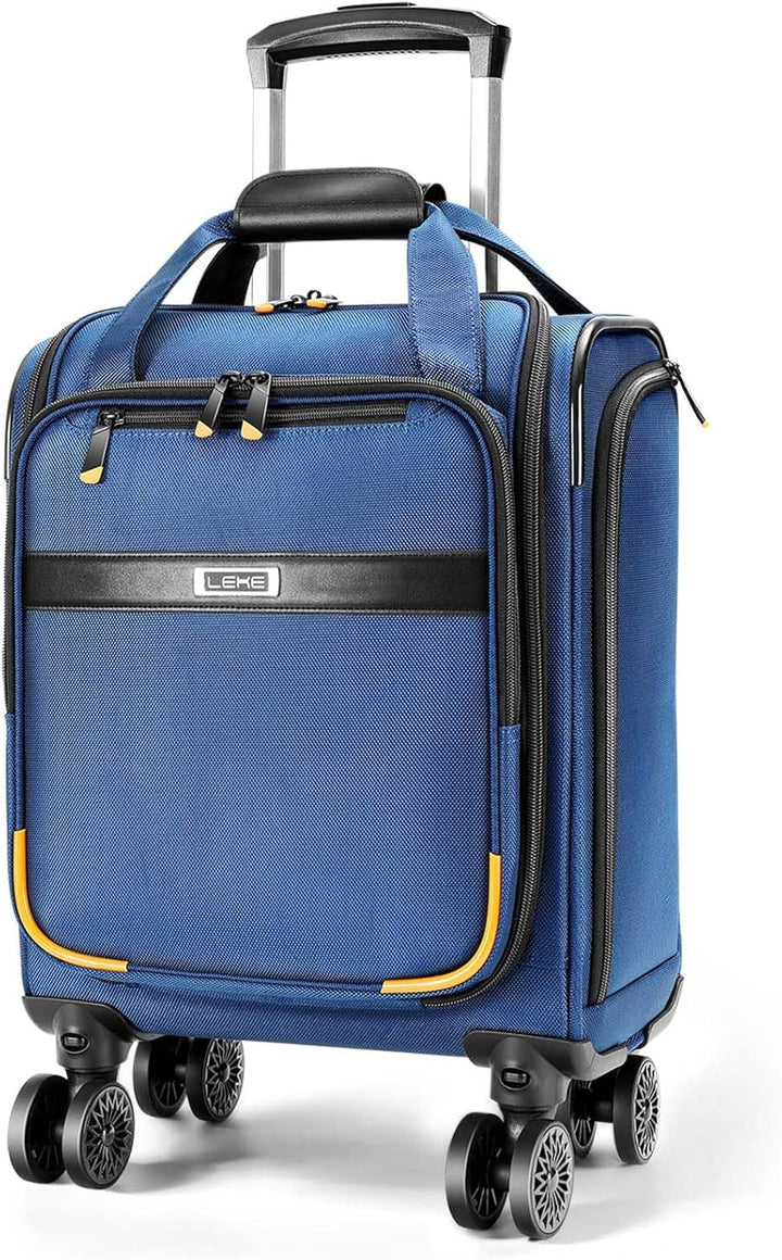 Ruime, luchtvaartmaatschappij-goedgekeurde onderstoel handbagage trolley met soepele spinnerwielen.