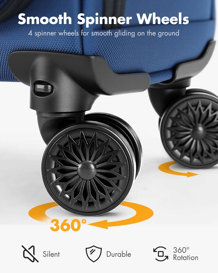 Georganiseerde handbagage trolley met handige compartimenten voor al je reisbenodigdheden.