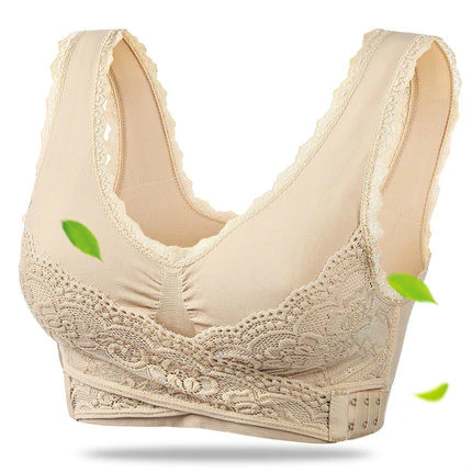 Dames comfort BH met zijsluiting en draadloze ondersteuning in het zwart, voor ultiem draagcomfort.