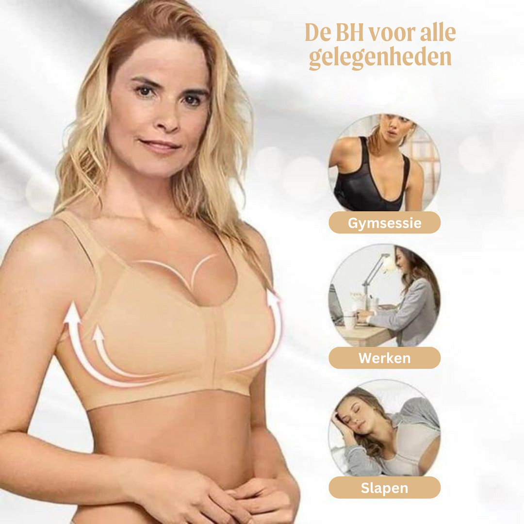 Ademende houdingsbeha voor dames, biedt zachte ondersteuning en verbeterde lichaamshouding.