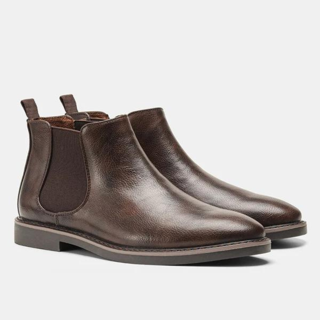 Zwarte David Chelsea heren boots, tijdloze enkellaarzen; stijlvol en comfortabel voor de moderne man.