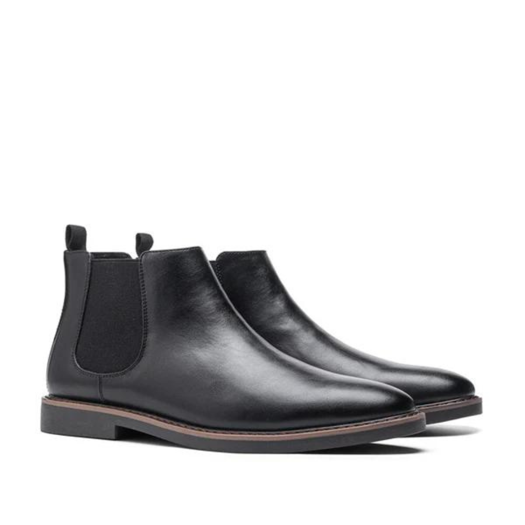 David Chelsea heren boots, moderne zwarte enkellaarzen; comfortabel, stijlvol en veelzijdig schoeisel.