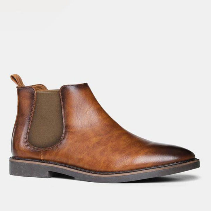 Tijdloze zwarte David Chelsea boots; comfortabele herenschoenen die elegantie en gemak combineren.
