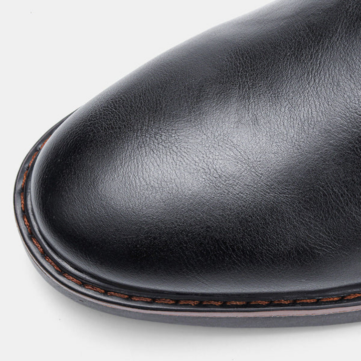 Comfortabele David Chelsea boots; zwarte heren enkellaarzen, moderne en elegante schoenen voor elke man.