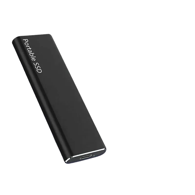 Zwarte externe harddisk 4TB met USB-C, snelle draagbare opslag voor data en backup.