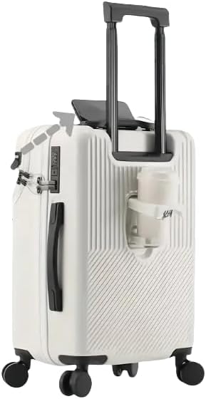 Zwarte hardshell handbagagekoffer (20 inch) met TSA-slot, ideaal voor reizen.