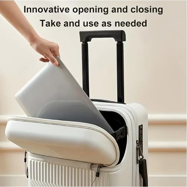 Praktische 20" handbagage koffer met handige bekerhouder en USB-poort, perfect voor onderweg.