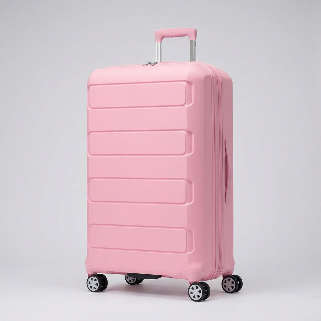 Ergonomische hardshell trolley koffer met vier spinner wielen; soepel en makkelijk te manoeuvreren.