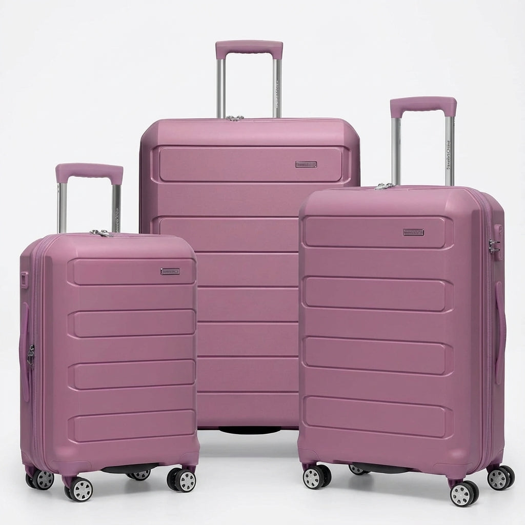 Zijaanzicht van de uitbreidbare hardshell reiskoffer, perfect voor extra pakruimte.