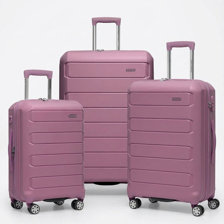 Zijaanzicht van de uitbreidbare hardshell reiskoffer, perfect voor extra pakruimte.