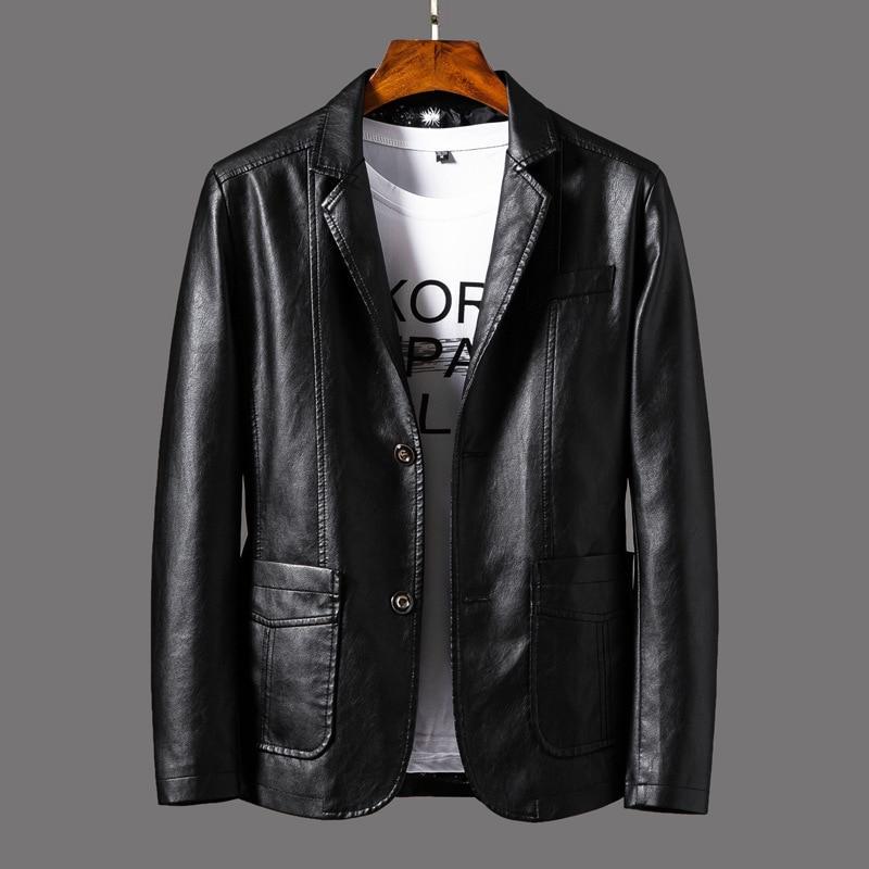 Stijlvolle lederblazer voor heren, model Leonardo, in klassiek zwart. Ideaal als casual of formeel colbert.