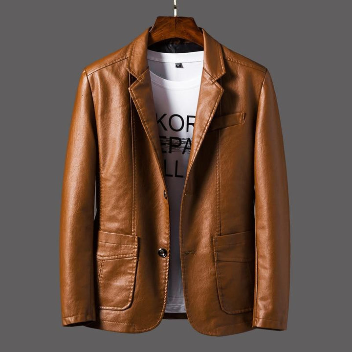 Elegante bordeauxrode heren lederblazer Leonardo, tijdloze herenmode. Perfect voor een stijlvolle outfit.