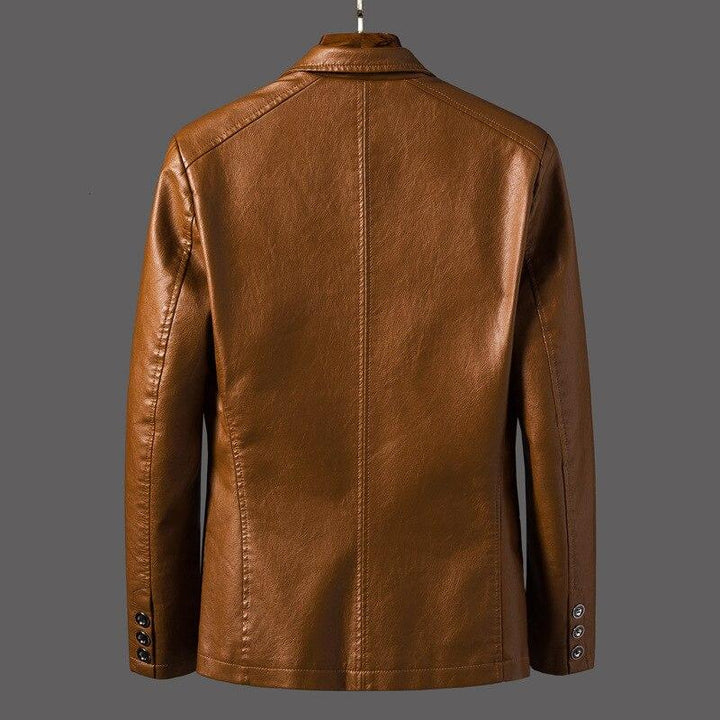 Bruine lederen herenblazer Leonardo, stijlvol colbert. Een essentieel stuk bovenkleding voor elke gelegenheid.