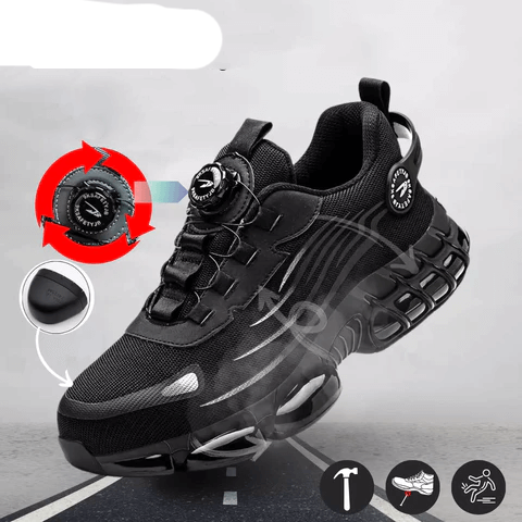 Lichtgewicht en duurzame heren veiligheidsschoenen, orthopedisch ontworpen voor superieur werkcomfort.
