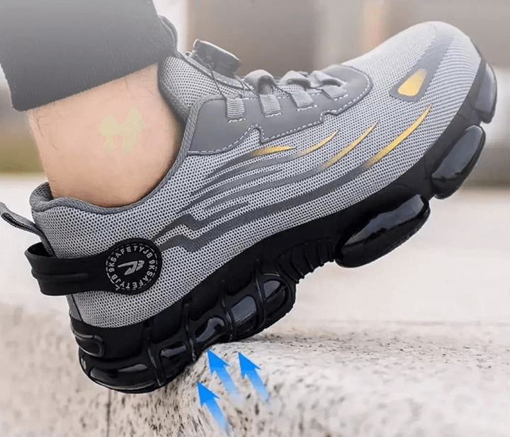 Comfortabele en ademende heren werkschoenen, orthopedisch ondersteunend en beschermend, ideaal voor professionals.