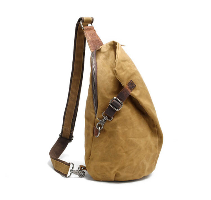 Praktische heren waterdichte canvas crossbodytas, geschikt als schouder-, sling- of dagtas.
