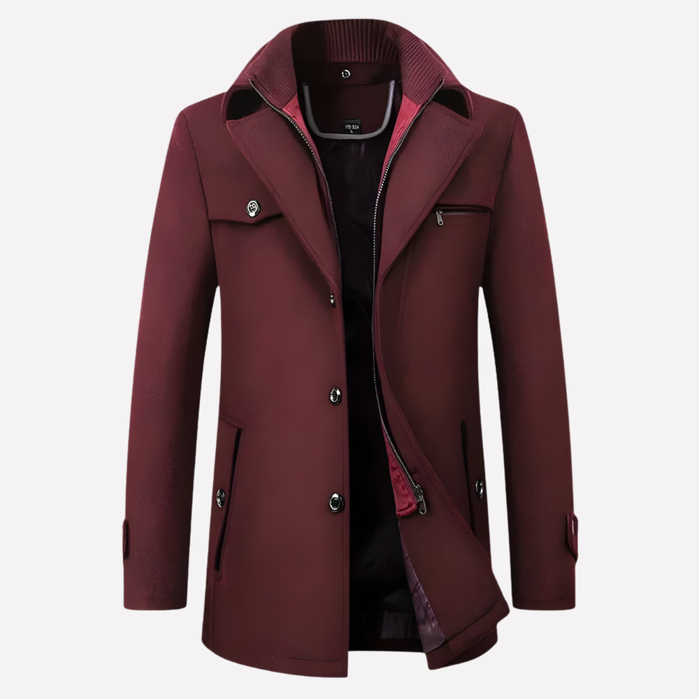 Herenjas met reverskraag in zwart, rood, grijs of bruin, perfect voor chique of casual look.