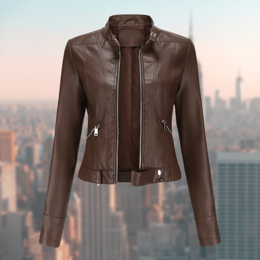 Stijlvolle leren damesjas, JaquelinesJacket. Trendy en veelzijdig, perfect voor elke look. Diverse kleuren.