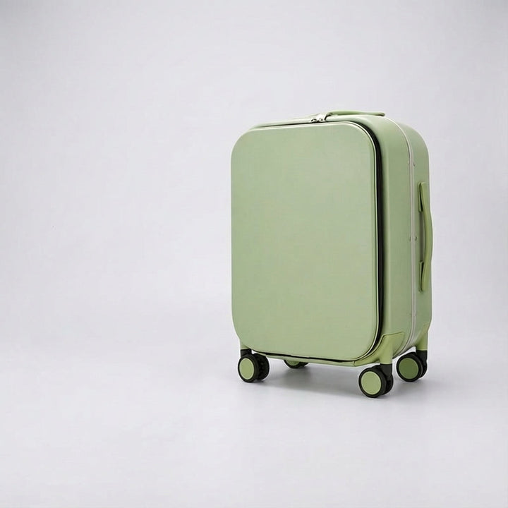 Compacte Navisphere handbagage koffer met stille spinner wielen, ideaal voor vliegtuigreizen.