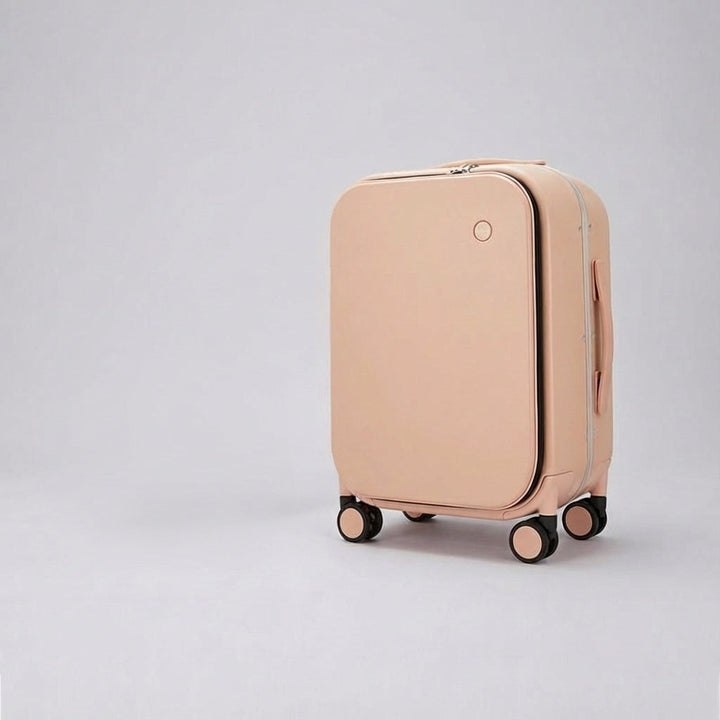 Georganiseerde reiskoffer met stille wielen en diverse vakken voor efficiënte bagage.