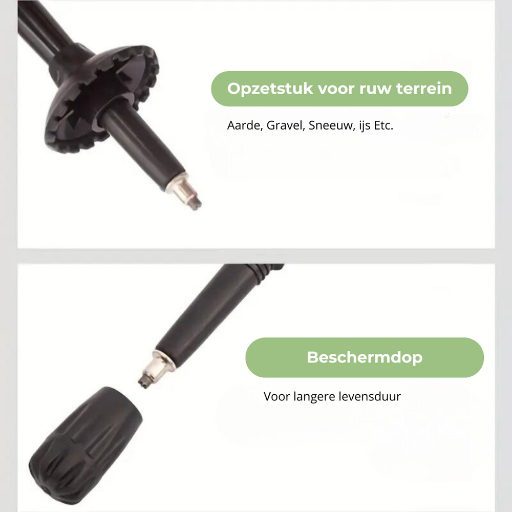Unisex opvouwbare wandelstok (rood) voor wandelaars, compact & verstelbaar hulpmiddel voor outdoor.