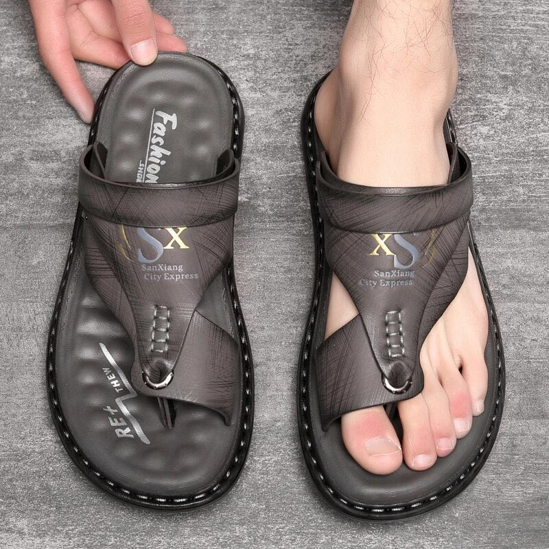 Zwarte orthopedische heren sandalen Lars voor comfort en pijnverlichting bij voetpijn, hielspoor, fasciitis.
