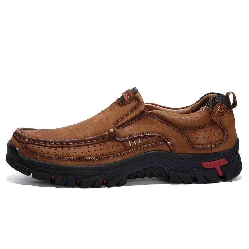 Duurzame legergroene orthopedische heren schoenen voor wandelen, garanderen langdurig comfort.