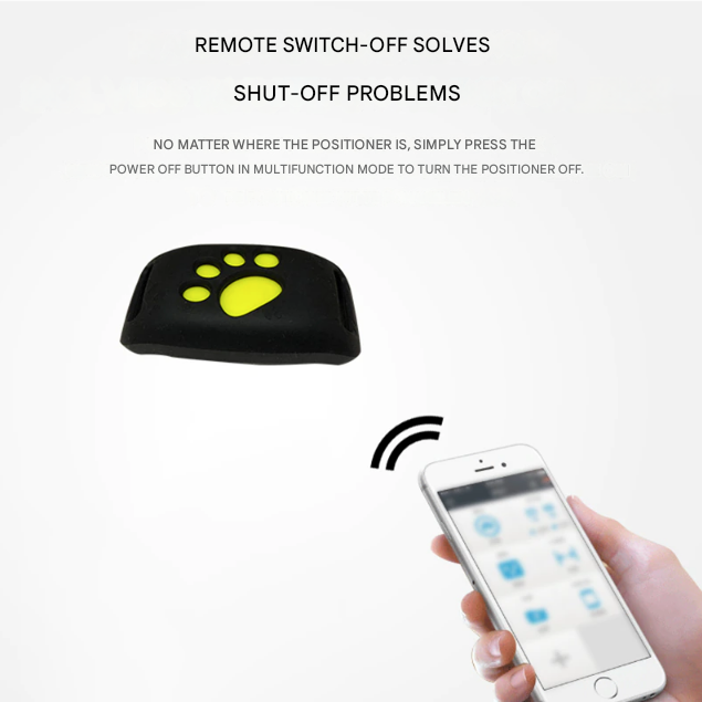 Witte kat draagt PawTrack slimme GPS-halsband. Veiligheid en realtime locatie tracking voor katten en kleine honden thuis.