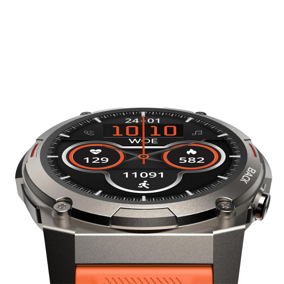 Waterdichte Pulse XR sport smartwatch, perfect voor zwemmen en buitensporten.