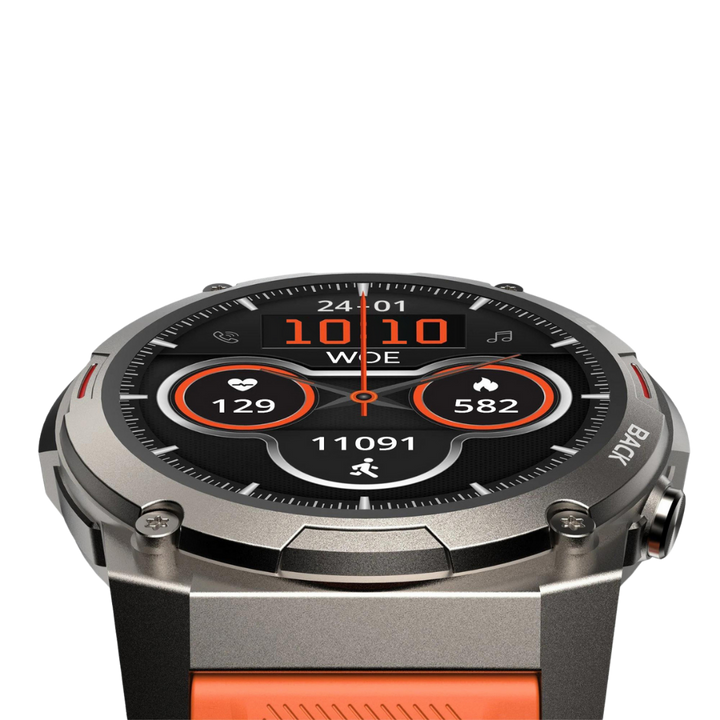 Waterdichte Pulse XR sport smartwatch, perfect voor zwemmen en buitensporten.