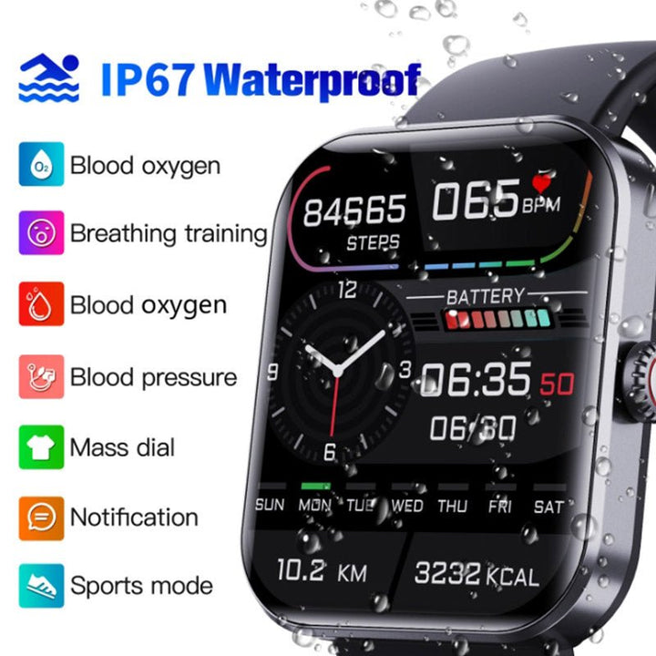 De zwarte GlucoWatch, complete activiteitstracker en bloedsuikermeter. Houd je vitaliteit bij.