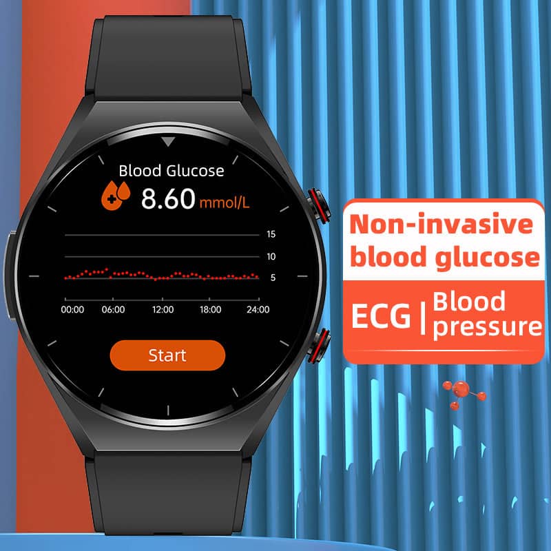 Detailopname van smartwatch met hartslag, ECG en temperatuurmeting, essentieel voor je dagelijkse gezondheidsbewaking.