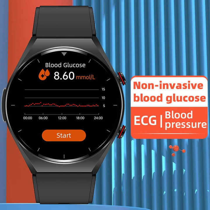 Detailopname van smartwatch met hartslag, ECG en temperatuurmeting, essentieel voor je dagelijkse gezondheidsbewaking.
