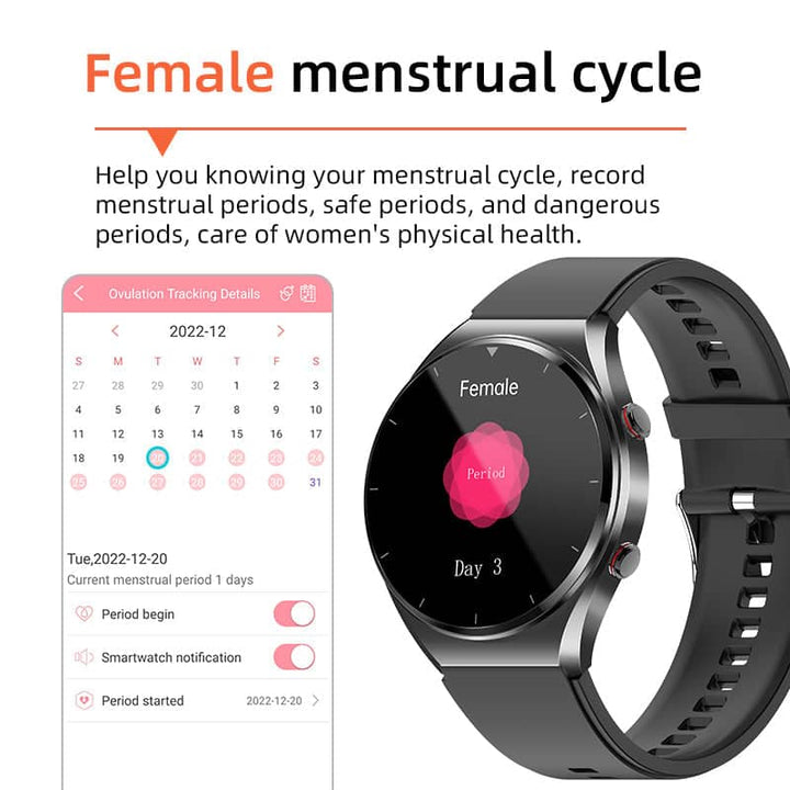 Smartwatch met ingebouwde AI assistent, naadloos compatibel met zowel iOS als Android apparaten voor optimale connectiviteit.