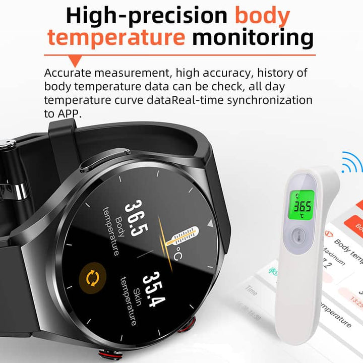 Stijlvolle zwarte smartwatch met strak design, ideaal voor zowel zakelijk als sportief gebruik. Comfortabel en elegant.