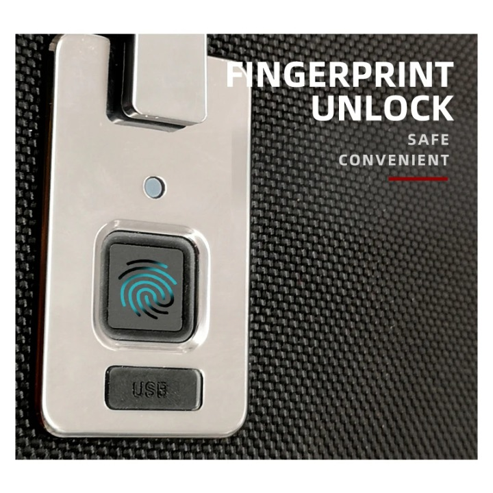 Ruime uniseks laptoptas met anti-diefstal vingerafdrukslot, perfect voor werk en reizen.