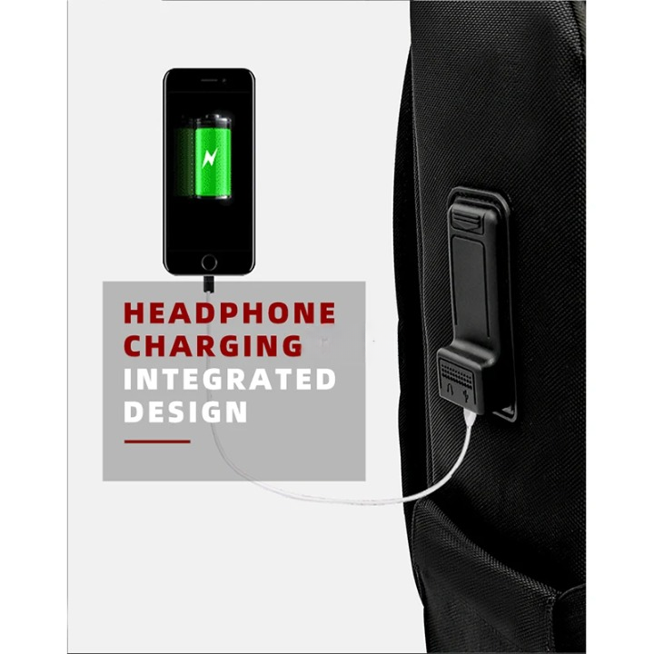 Uniseks professionele zakelijke rugzak met vingerafdrukslot, USB opladen en anti-diefstal functies.