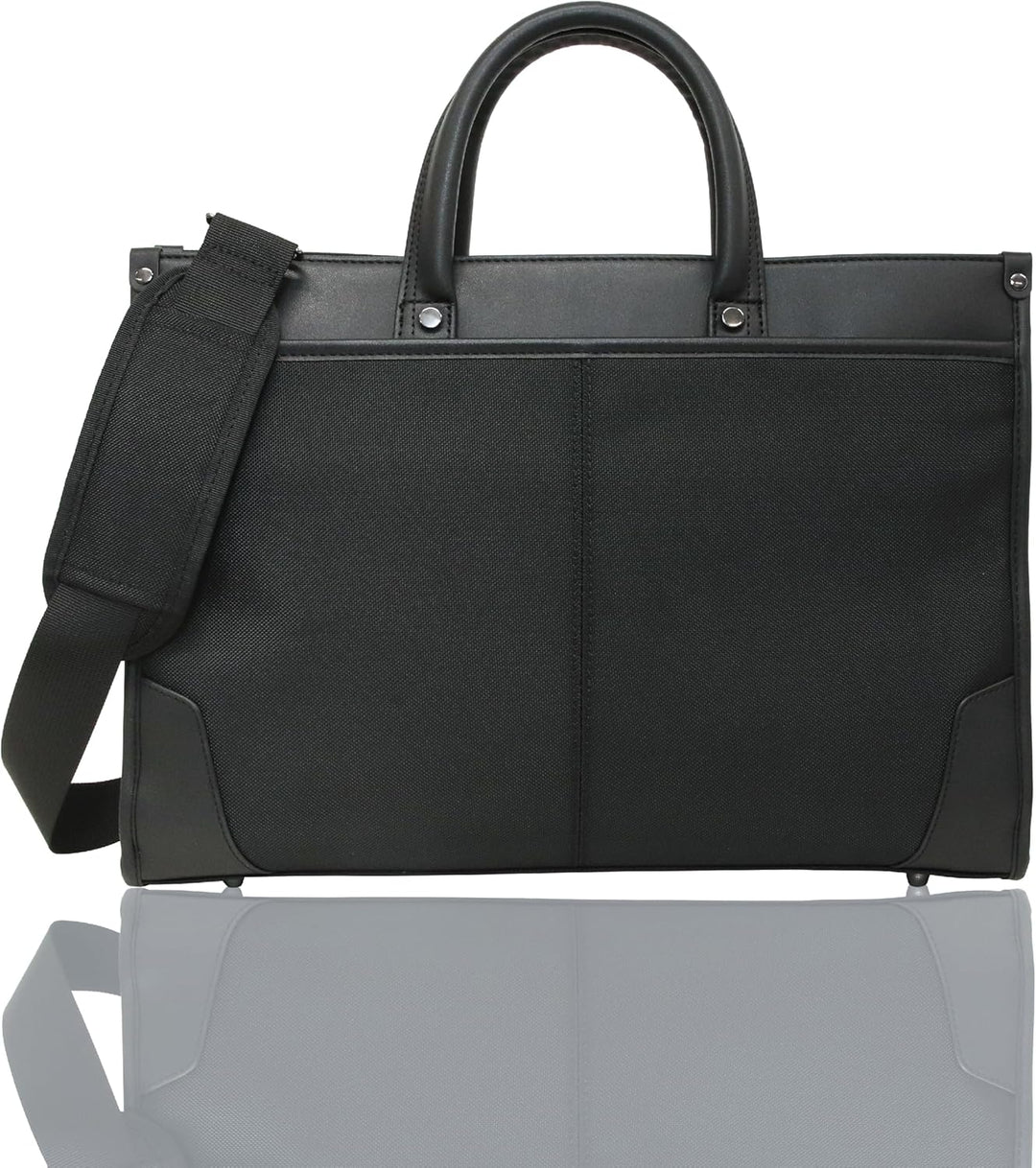 Zwarte unisex professionele 2-weg zakentas voor laptop en documenten, perfect voor werk en reizen.