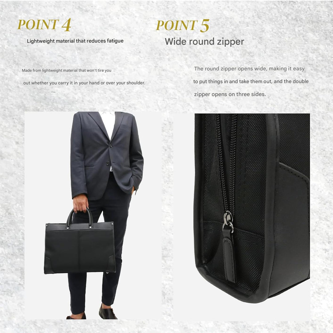 Stijlvolle zwarte professionele unisex laptoptas, comfortabel te dragen als schoudertas of aktetas.
