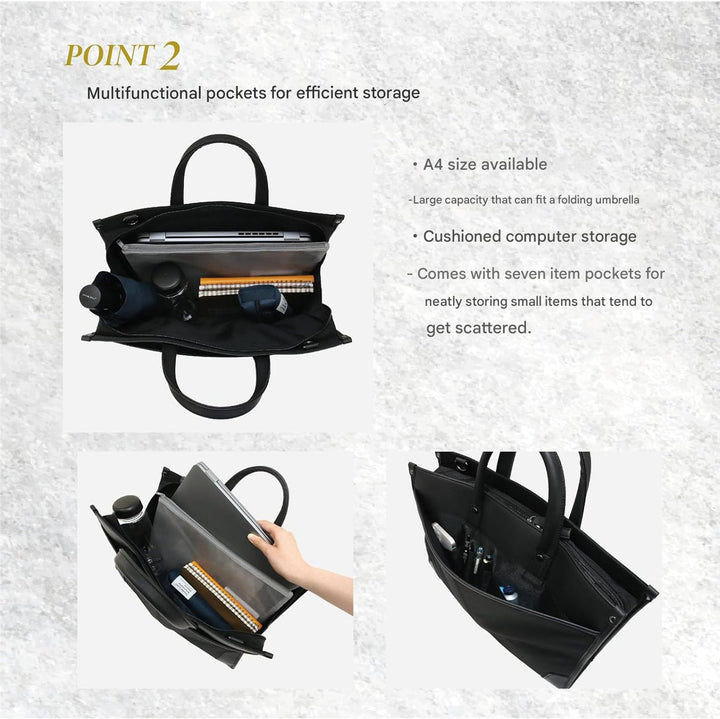 Elegante zwarte professionele zakentas, geschikt voor heren en dames, voor een complete business look.