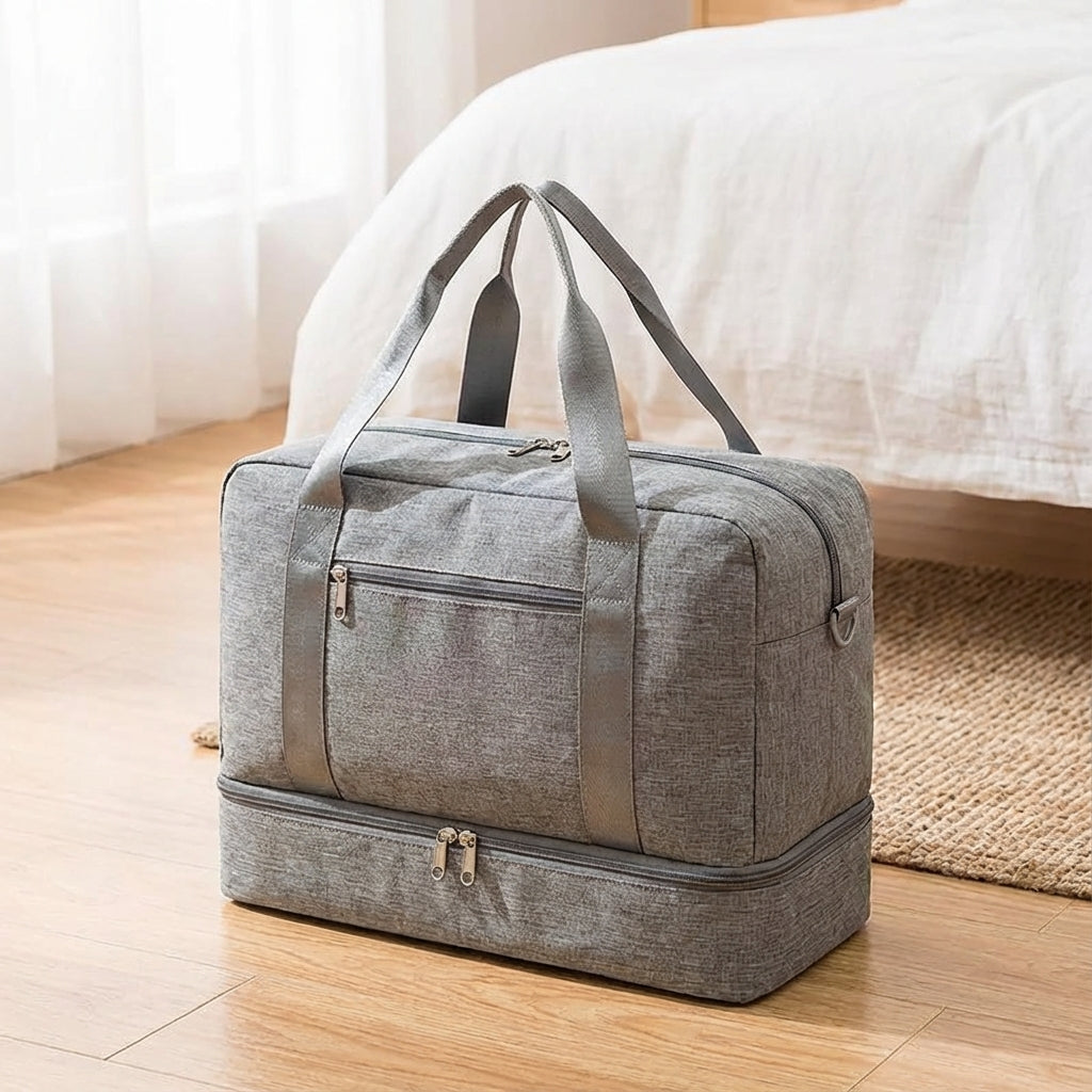 Zwarte unisex reistas Stowport met geïntegreerd schoenenvak, ideaal voor georganiseerd reizen en sport.