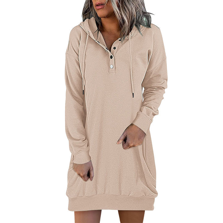 Lange dames hoodie jurk 'Valeria'; elegant en comfortabel voor een veelzijdige look.