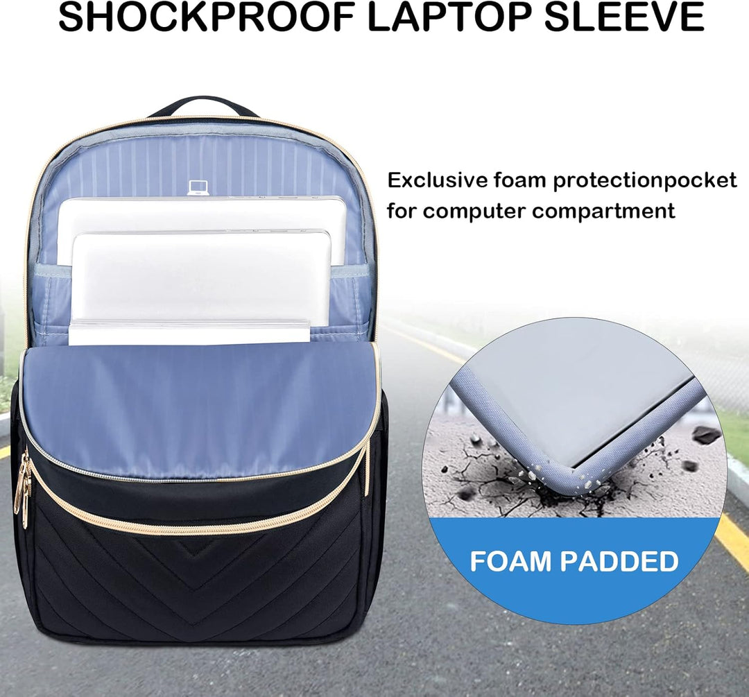 Praktische lichtgewicht dames laptoprugzak (15.6"), waterdicht en comfortabel voor dagelijks gebruik.