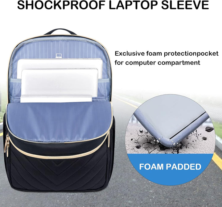Praktische lichtgewicht dames laptoprugzak (15.6"), waterdicht en comfortabel voor dagelijks gebruik.