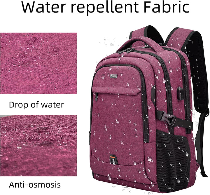 Waterdichte laptoprugzak in minimalistisch design met USB-poort voor onderweg.