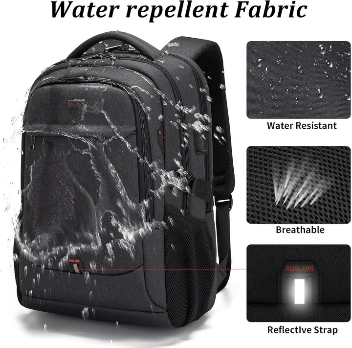Comfortabele unisex reisrugzak met USB-poort en slimme indeling voor bagage.