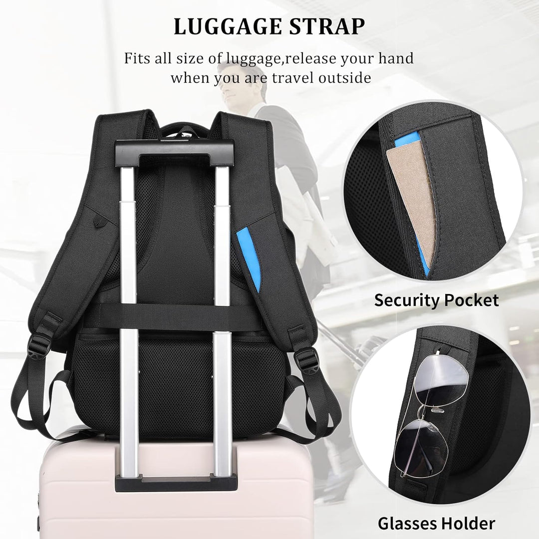 Stijlvolle werktas, waterdicht, met een geïntegreerde USB-poort en vakken voor accessoires.