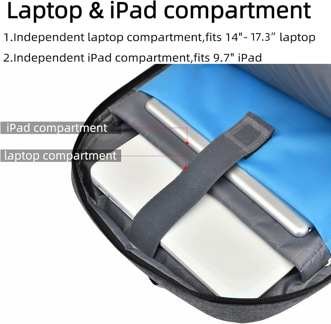 Compacte waterdichte rugzak met USB-poort, perfect voor dagelijkse woon-werkverkeer.